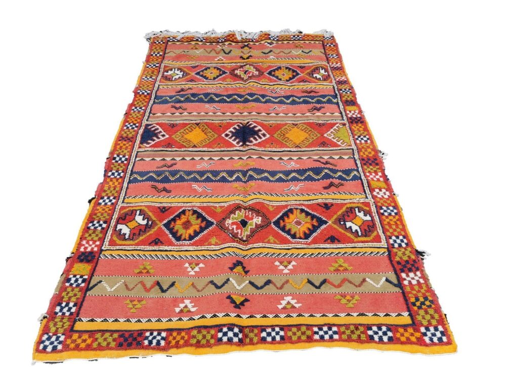 109-TML250155- Handmade Large Colourful Moroccan Berber Rug. Camel Wool Carpet-8.3×5.1 ft - Image 3