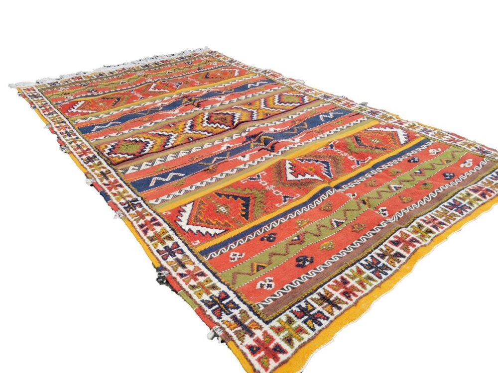 110-TML260150- Handmade Large Colourful Moroccan Berber Rug. 8.6x4.9 Ft Camel Wool Carpet - Image 3