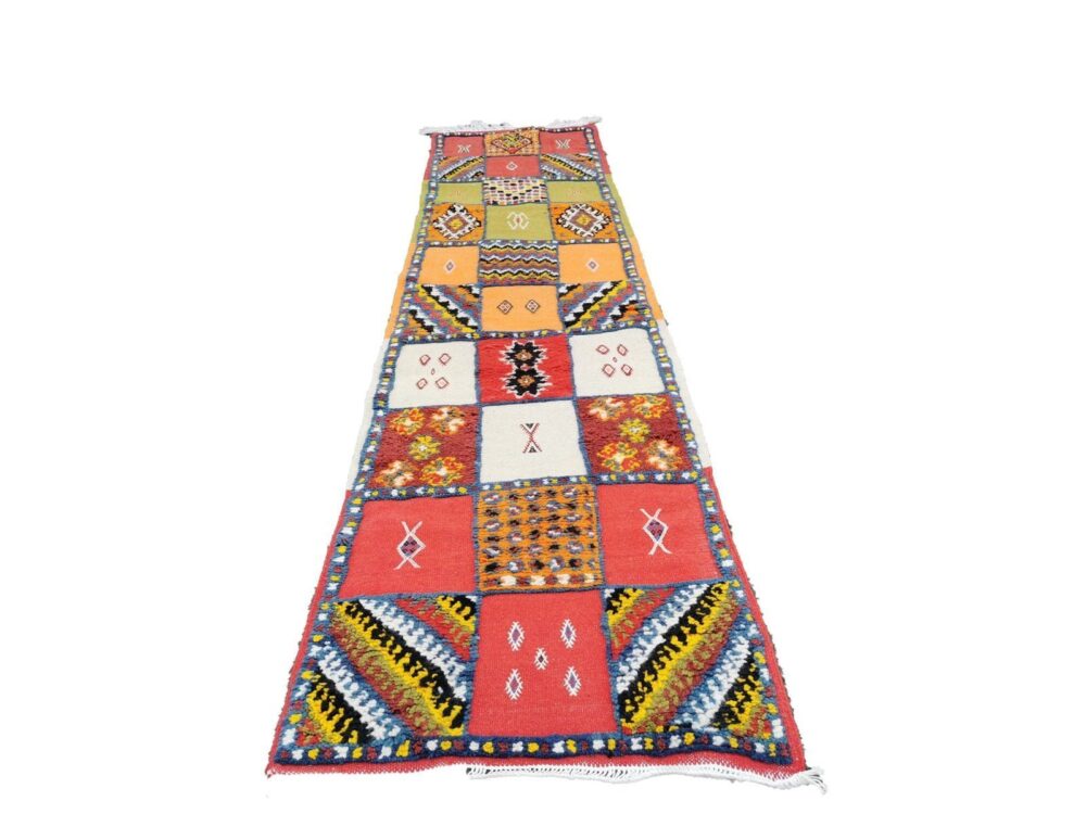 R-209/ Handmade Moroccan Berber Runner Camel Wool  8.5×1.9 Ft. Hand Woven 260×60 cm - Image 2