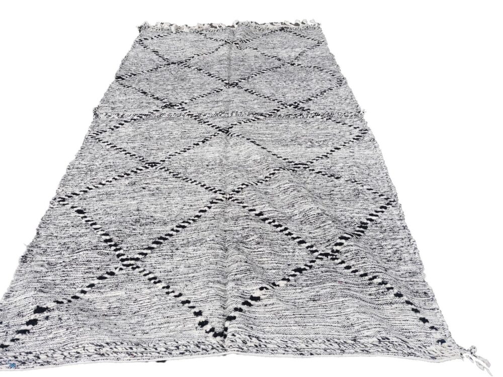 R2040- Handmade Grey Moroccan Berber Rug. Camel Wool Carpet-8x4.5ft / 243x140 cm - Image 2