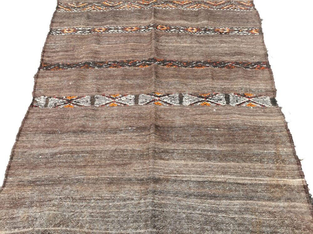 R206- Handmade Vintage Moroccan Berber Rug. Camel Wool Carpet-8.2x5.7 ft 250x175cm - Image 2