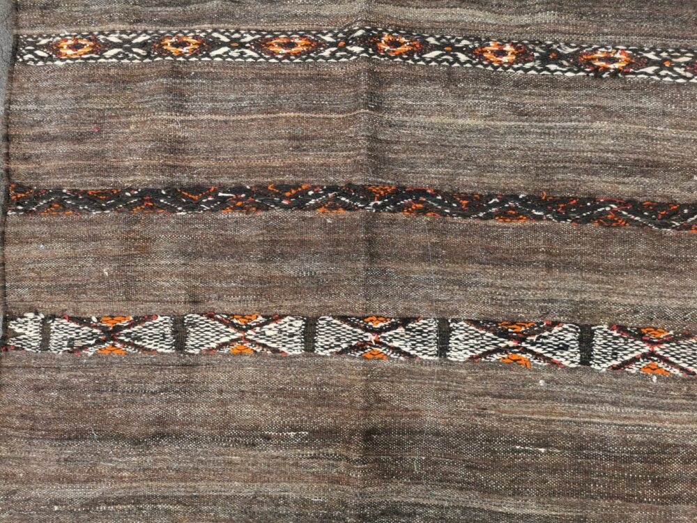 R206- Handmade Vintage Moroccan Berber Rug. Camel Wool Carpet-8.2x5.7 ft 250x175cm - Image 5