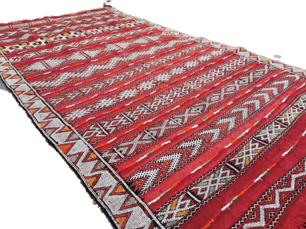 R207- Handmade Colourful Moroccan Berber Rug/ Kilim. Camel Wool Carpet- 10.3x5.2 ft 315x160cm - Image 4