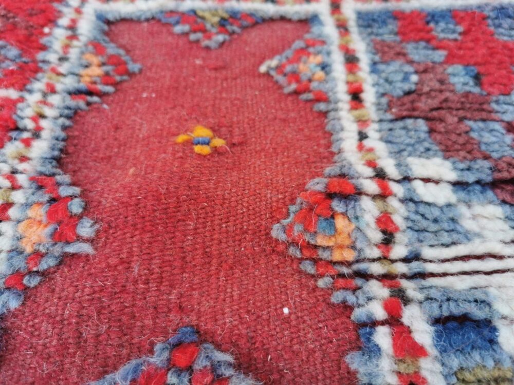 1- Handmade Colourful Moroccan Berber Rug. Camel Wool Carpet- 5.2×3.7 ft 160x114cm - Image 11