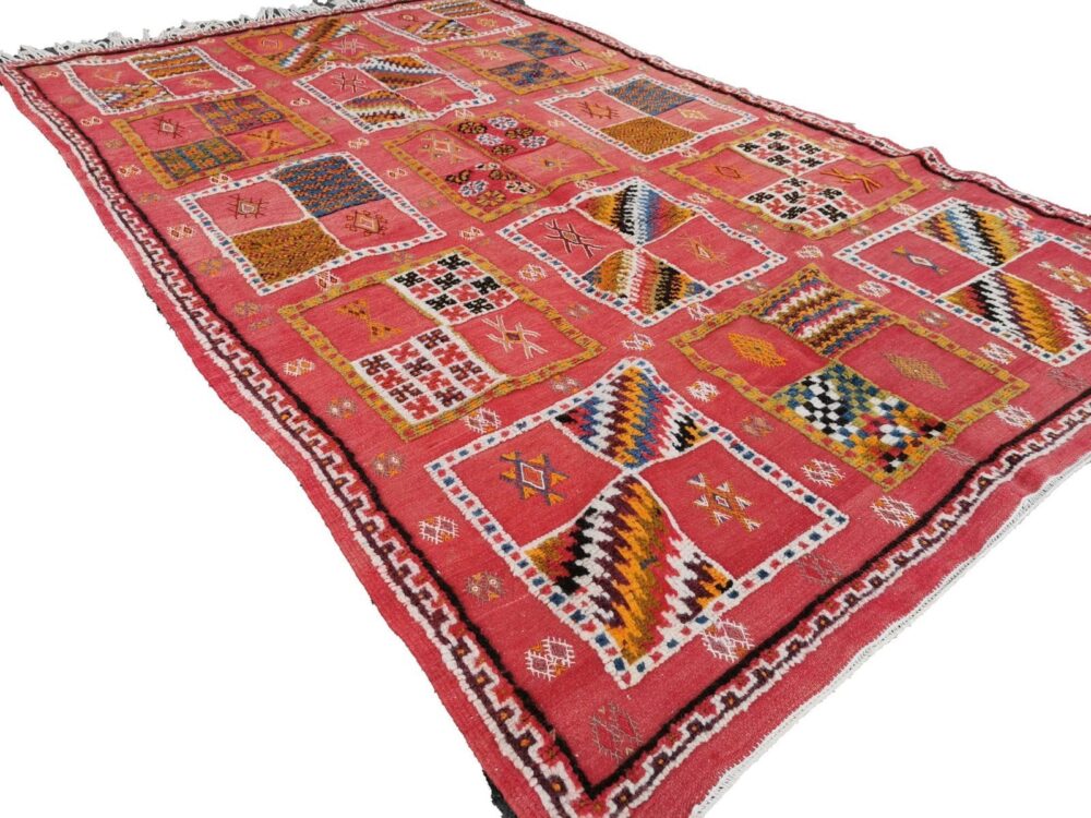 R216- Handmade Large Moroccan Berber Rug. Camel Wool Carpet- 8.6x5.2 ft 265x160cm - Image 3