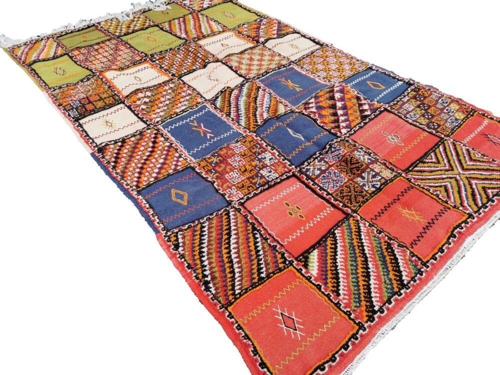 R218- Handmade Colourful Moroccan Berber Rug. Camel Wool Carpet- 8.5x5 ft 260x155cm - Image 3