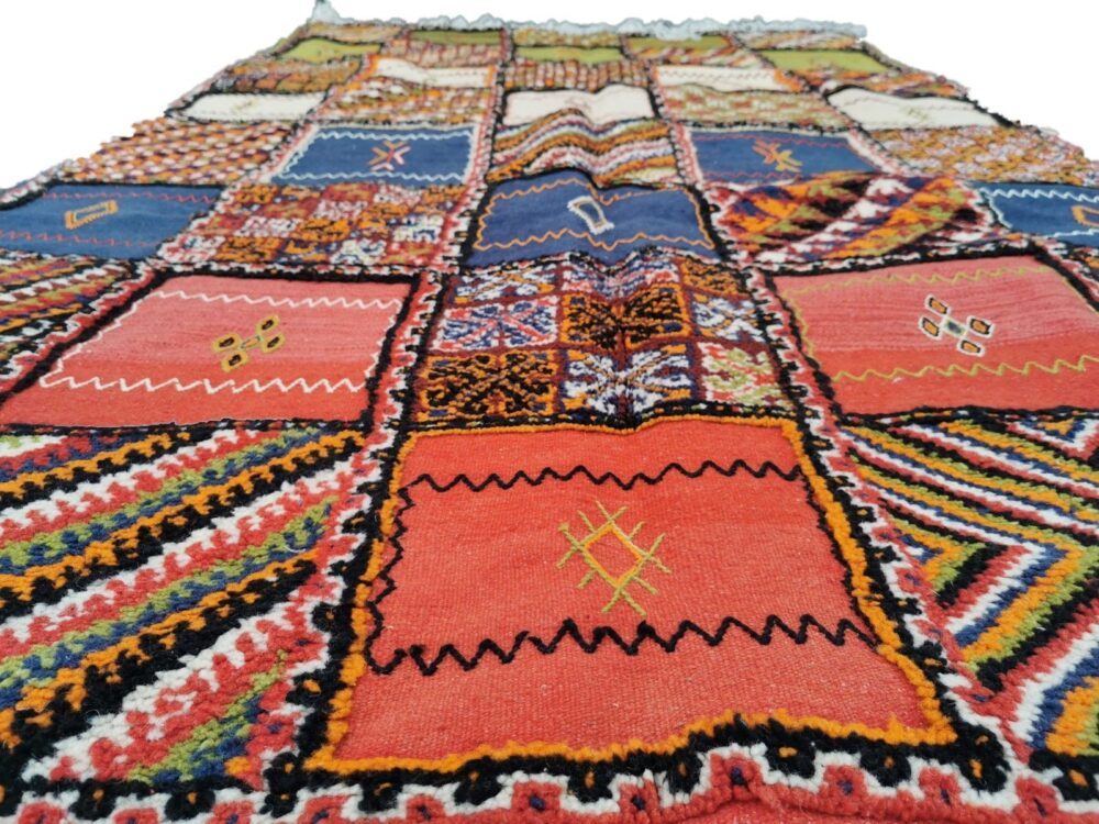 R218- Handmade Colourful Moroccan Berber Rug. Camel Wool Carpet- 8.5x5 ft 260x155cm - Image 4