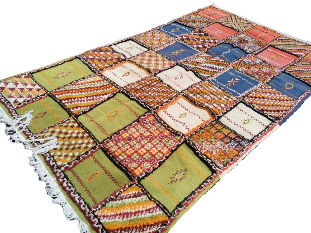 R218- Handmade Colourful Moroccan Berber Rug. Camel Wool Carpet- 8.5x5 ft 260x155cm - Image 5