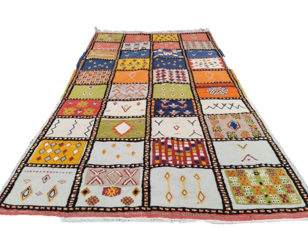 R219- Handmade Colourful Moroccan Berber Rug. Camel Wool Carpet- 8.8x5.2 ft 270x160cm - Image 2