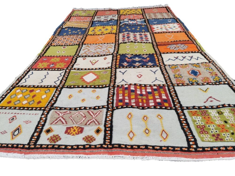 R219- Handmade Colourful Moroccan Berber Rug. Camel Wool Carpet- 8.8x5.2 ft 270x160cm - Image 3