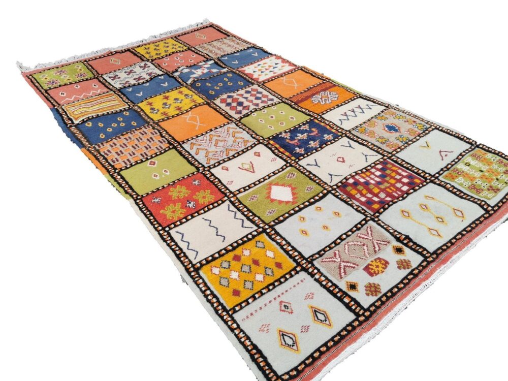 R219- Handmade Colourful Moroccan Berber Rug. Camel Wool Carpet- 8.8x5.2 ft 270x160cm - Image 4