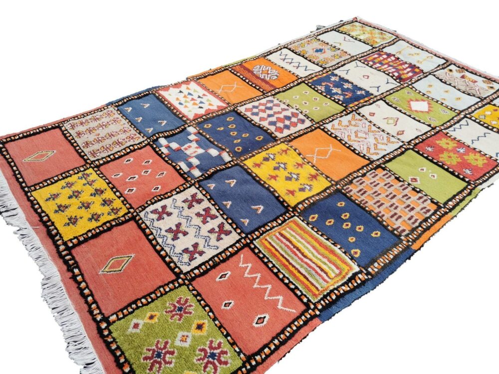 R219- Handmade Colourful Moroccan Berber Rug. Camel Wool Carpet- 8.8x5.2 ft 270x160cm - Image 5