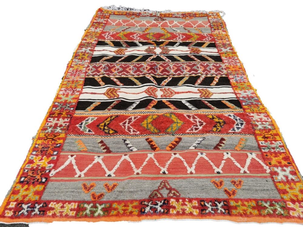 R121- Handmade Colourful Moroccan Berber Rug. Camel Wool Carpet- 8.5x5.3 ft 260x162cm - Image 2