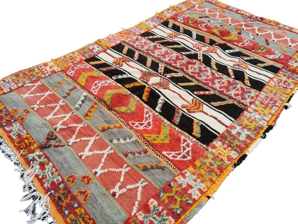 R121- Handmade Colourful Moroccan Berber Rug. Camel Wool Carpet- 8.5x5.3 ft 260x162cm - Image 6