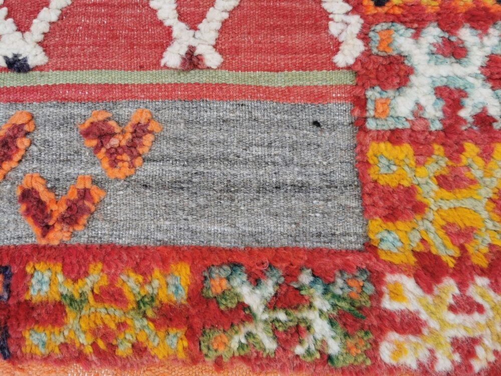 R121- Handmade Colourful Moroccan Berber Rug. Camel Wool Carpet- 8.5x5.3 ft 260x162cm - Image 7