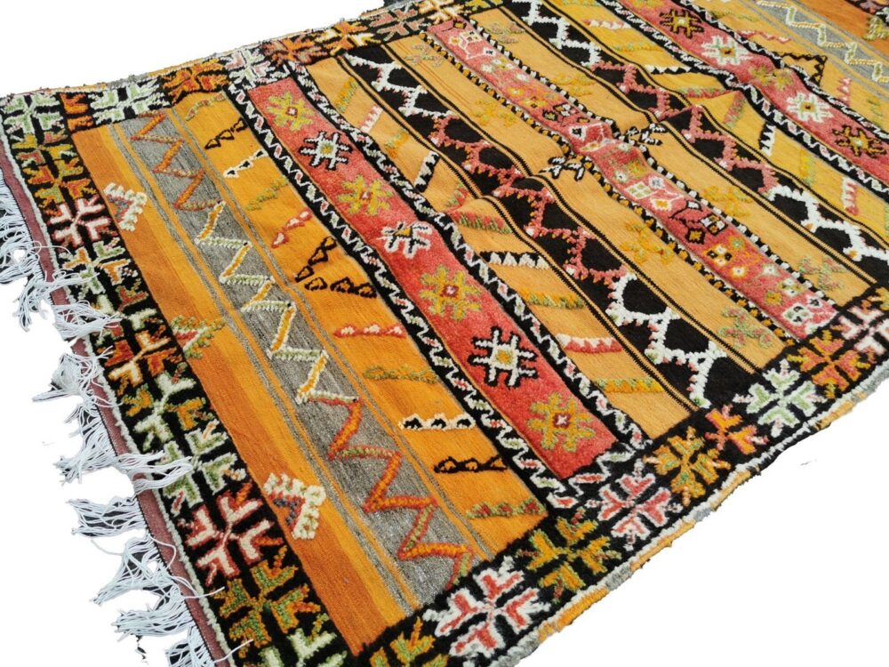 R223- Handmade Colourful Moroccan Berber Rug. Camel Wool Carpet- 7.8x5 ft 240x155cm - Image 6