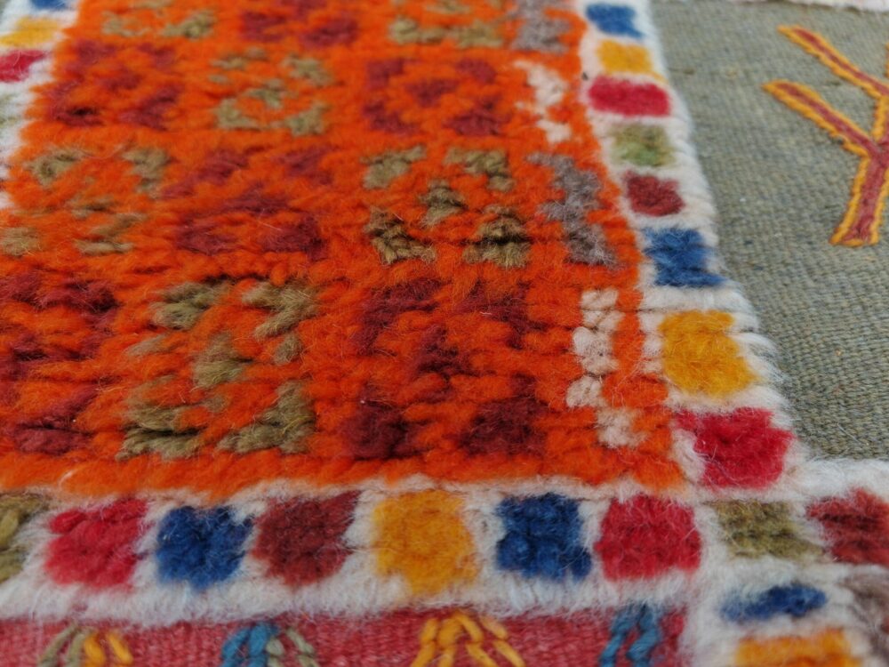 R188- Handmade Colourful Moroccan Runner. Camel Wool Carpet-8.5×4.7 ft 250x67cm - Image 8