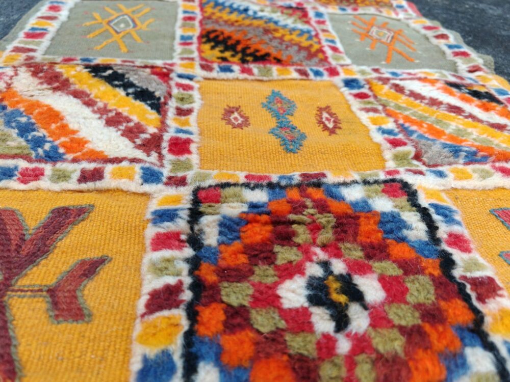 R188- Handmade Colourful Moroccan Runner. Camel Wool Carpet-8.5×4.7 ft 250x67cm - Image 9