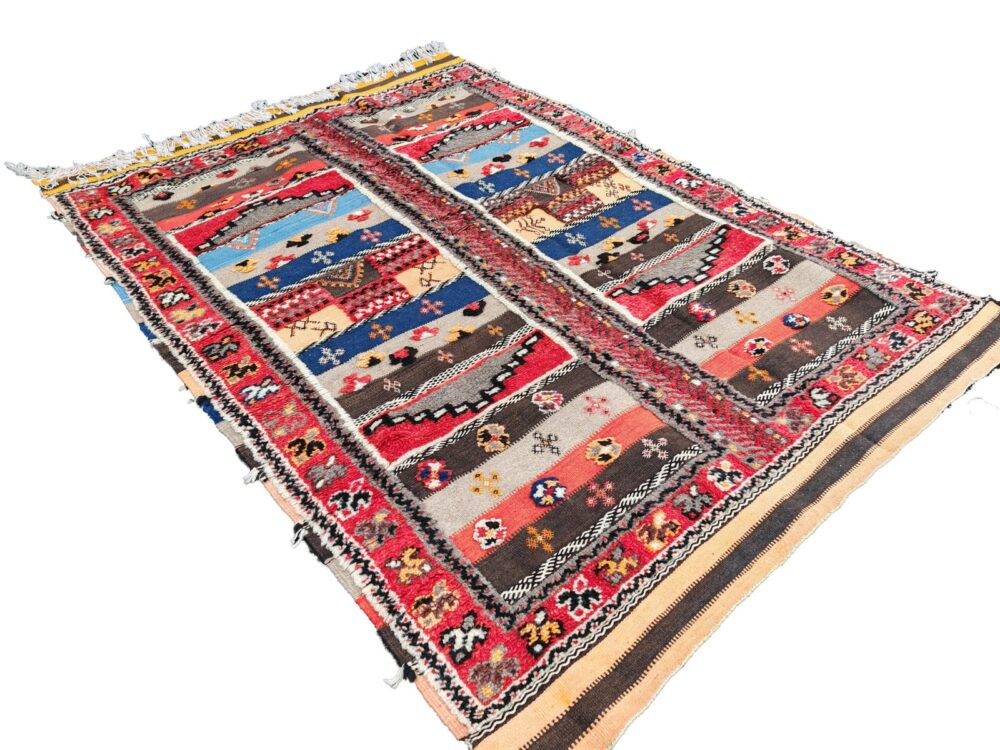 R289- Handmade Large Colourful Moroccan Berber Rug. Camel Wool Carpet-6.5×4.9 ft 200x150cm - Image 2