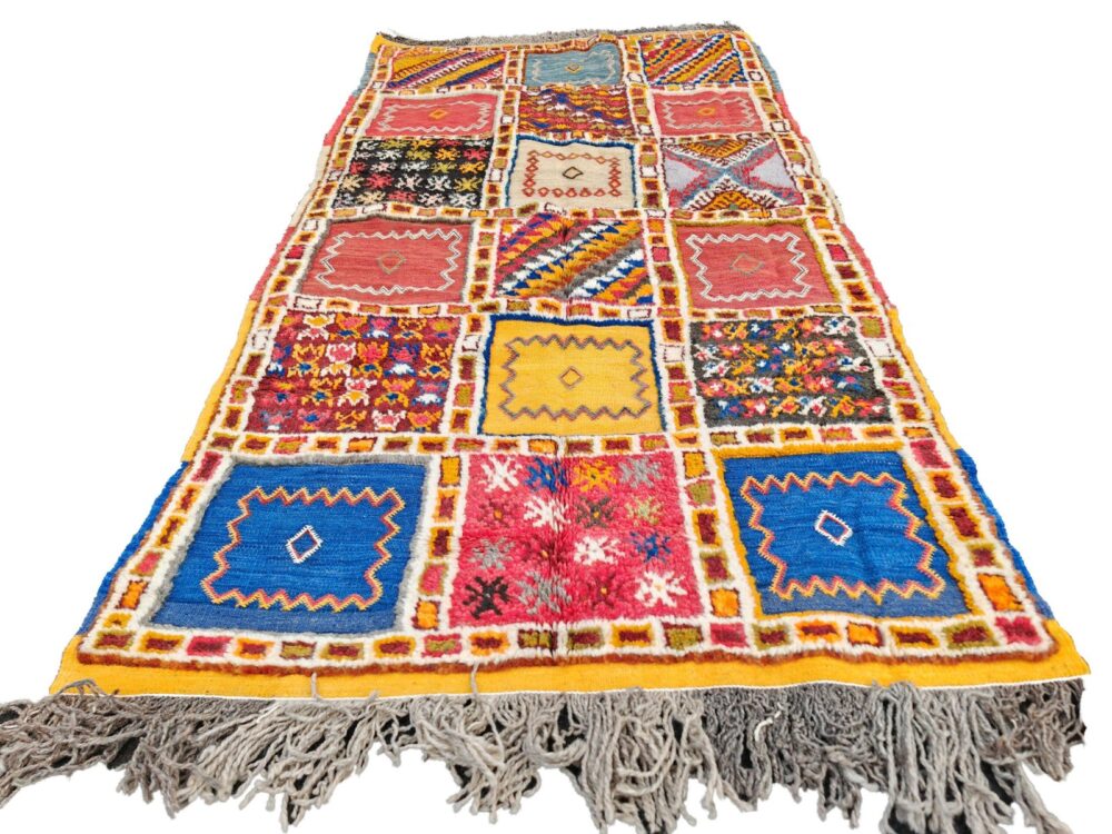 R188- Handmade Large Colourful Moroccan Berber Rug. Camel Wool Carpet-6.5x3.2 ft 200x100cm - Image 2