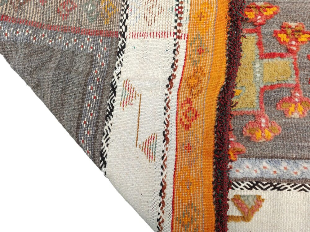 R-200 Handmade Large Colourful Moroccan Berber Rug. Camel Wool Carpet-6.2x3.6t ft 190x110cm - Image 8