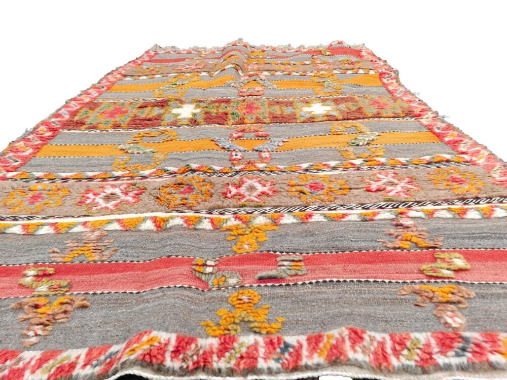 R186- Handmade Large Colourful Moroccan Berber Rug. Camel Wool Carpet-7.5×4.5 ft 230x140cm - Image 2