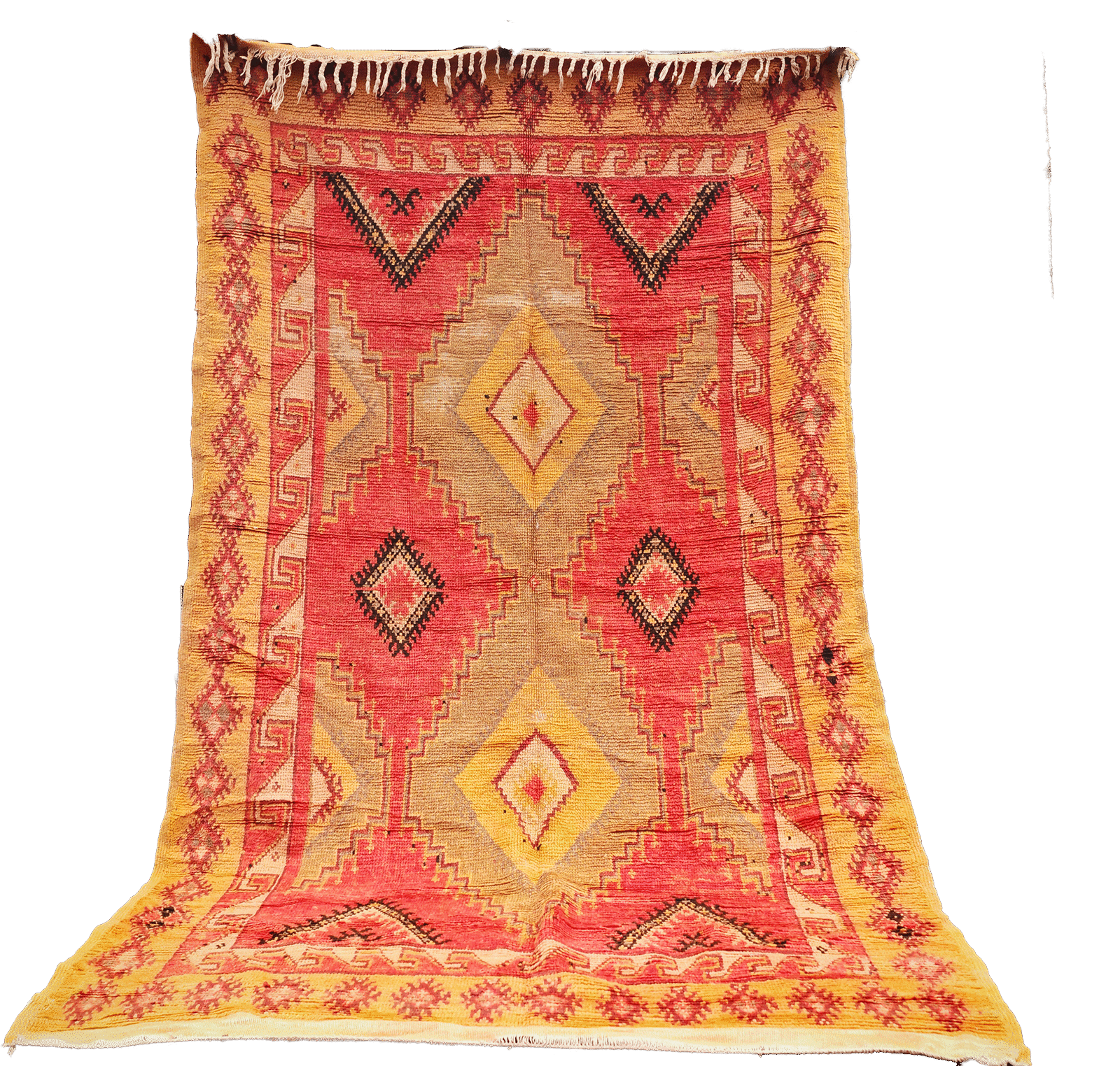 R307-Antique Handmade Moroccan Rug 100% wool 245x145 cm