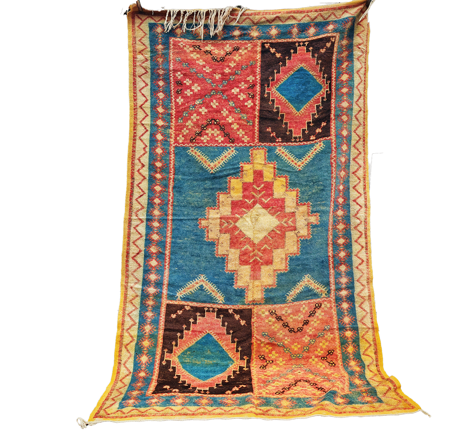 R308-Antique Handmade Moroccan Rug 100% wool 235x135cm