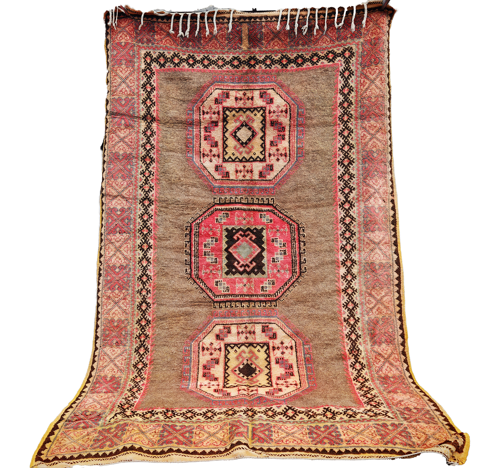 R309-Antique Handmade Moroccan Rug 100% wool 260×155