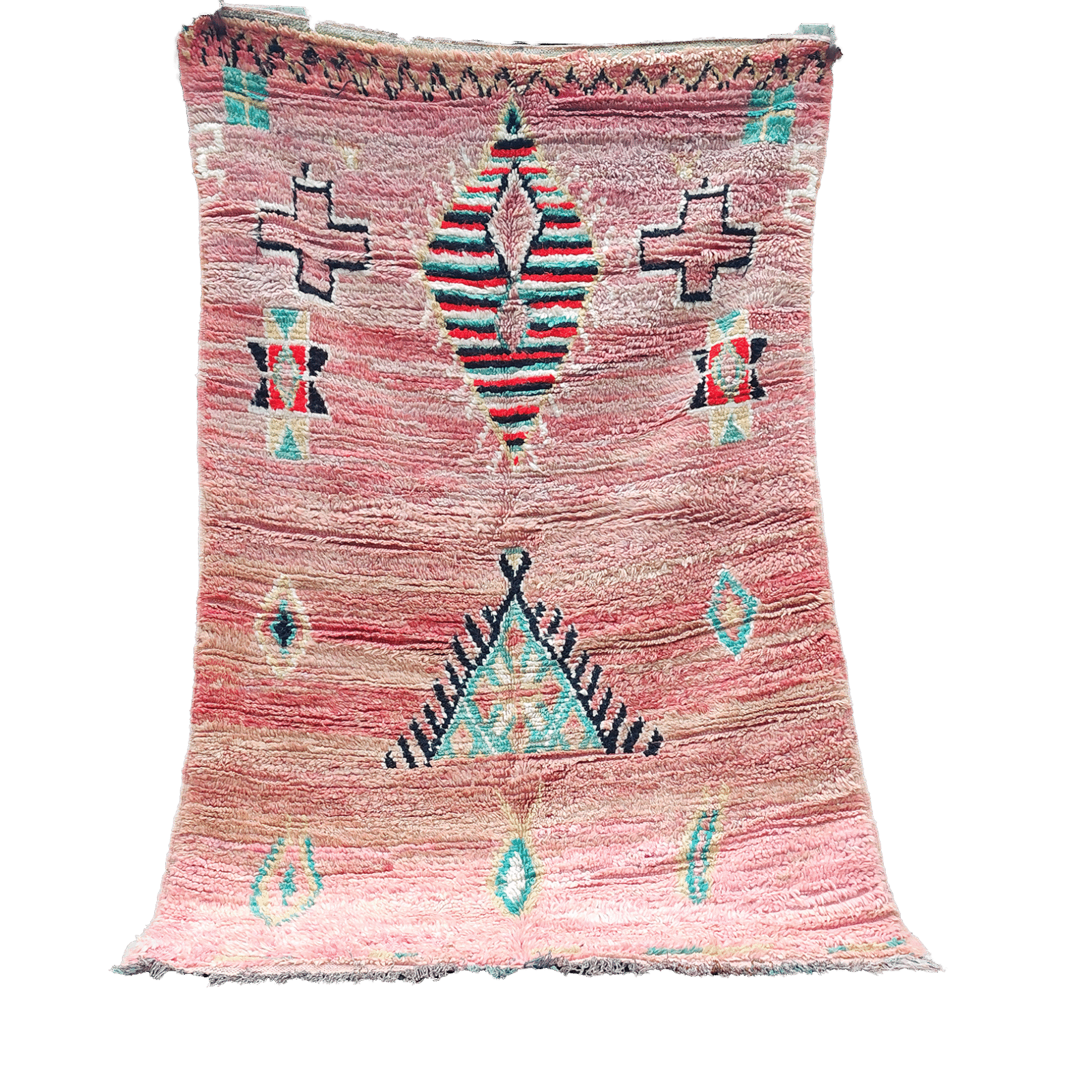 R312-Vintage  Handmade Moroccan Berber Rug 100% wool 200x130cm