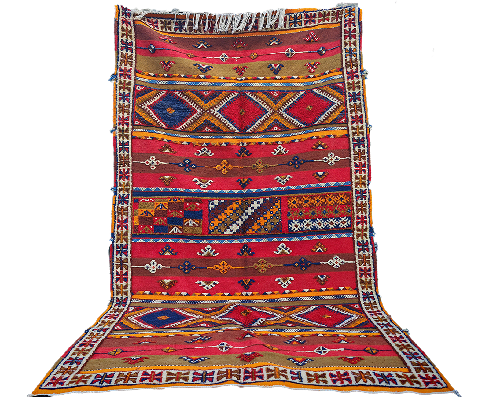 R312- Handmade Large Colourful Moroccan Berber Rug. Camel Wool Carpet-8.5×5 ft 260x155cm