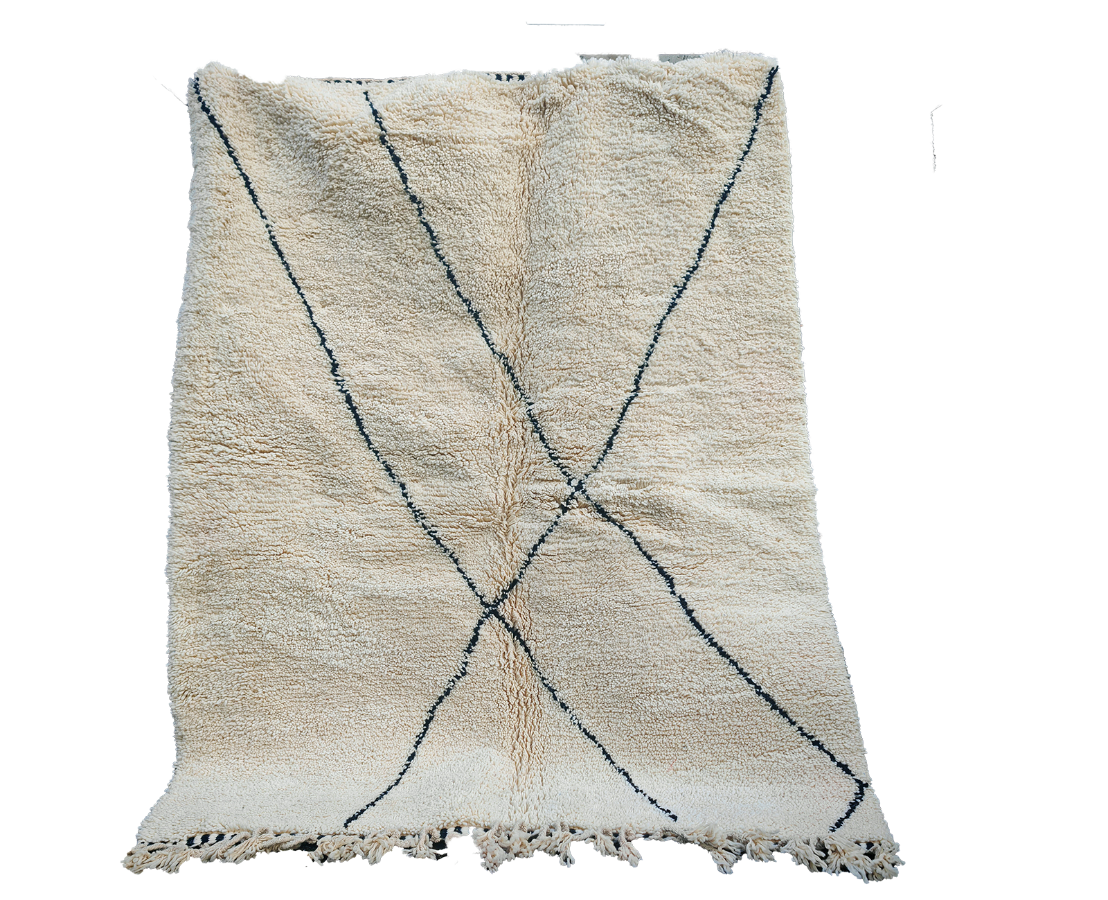 RB315- Cream Beni Ouarain Authentic Moroccan Rug 100%wool   6.5x5.2ft  //  200x160 cm