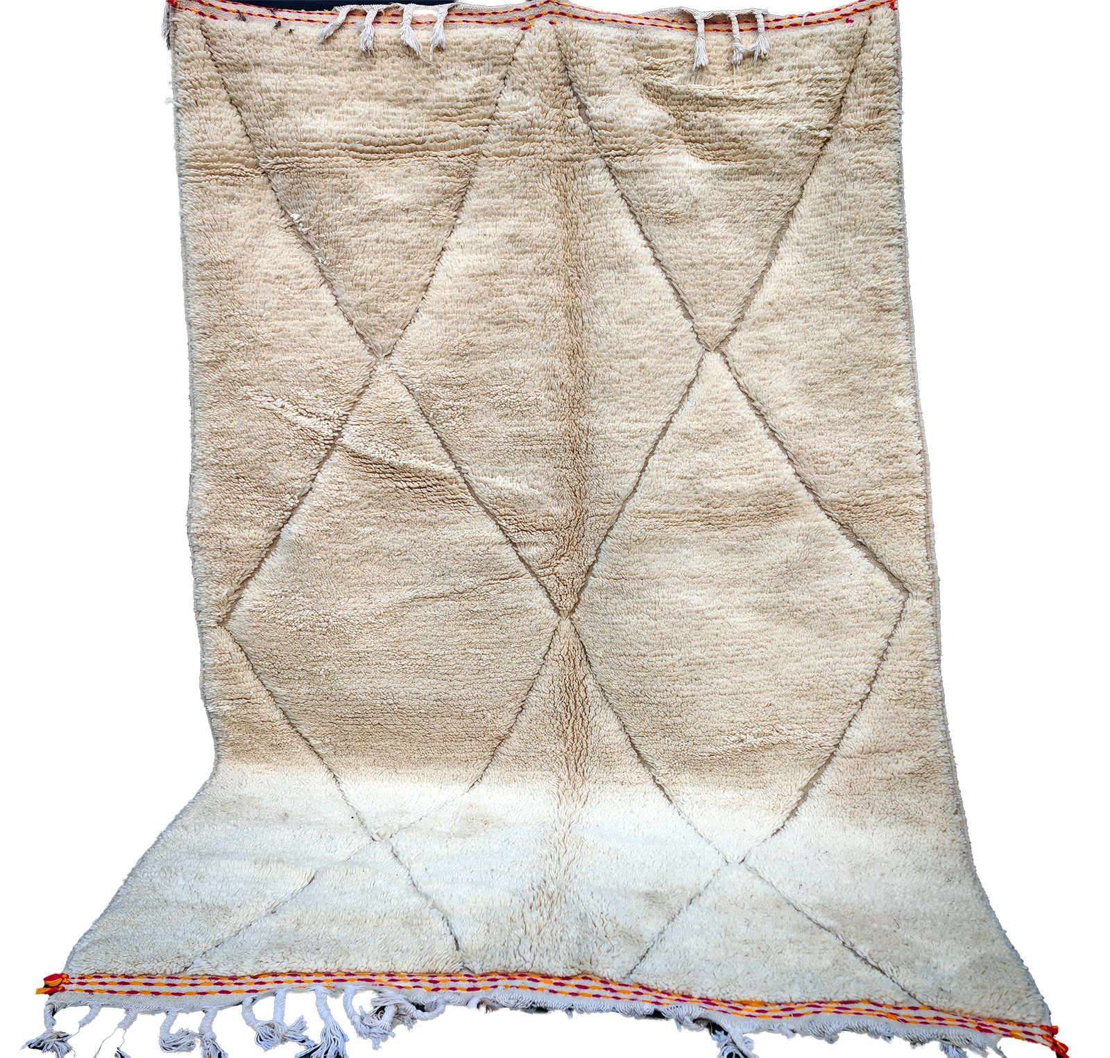 Cream Authentic Beni Ouarain  Moroccan Rug 100%wool   68x5ft  250x150 cm