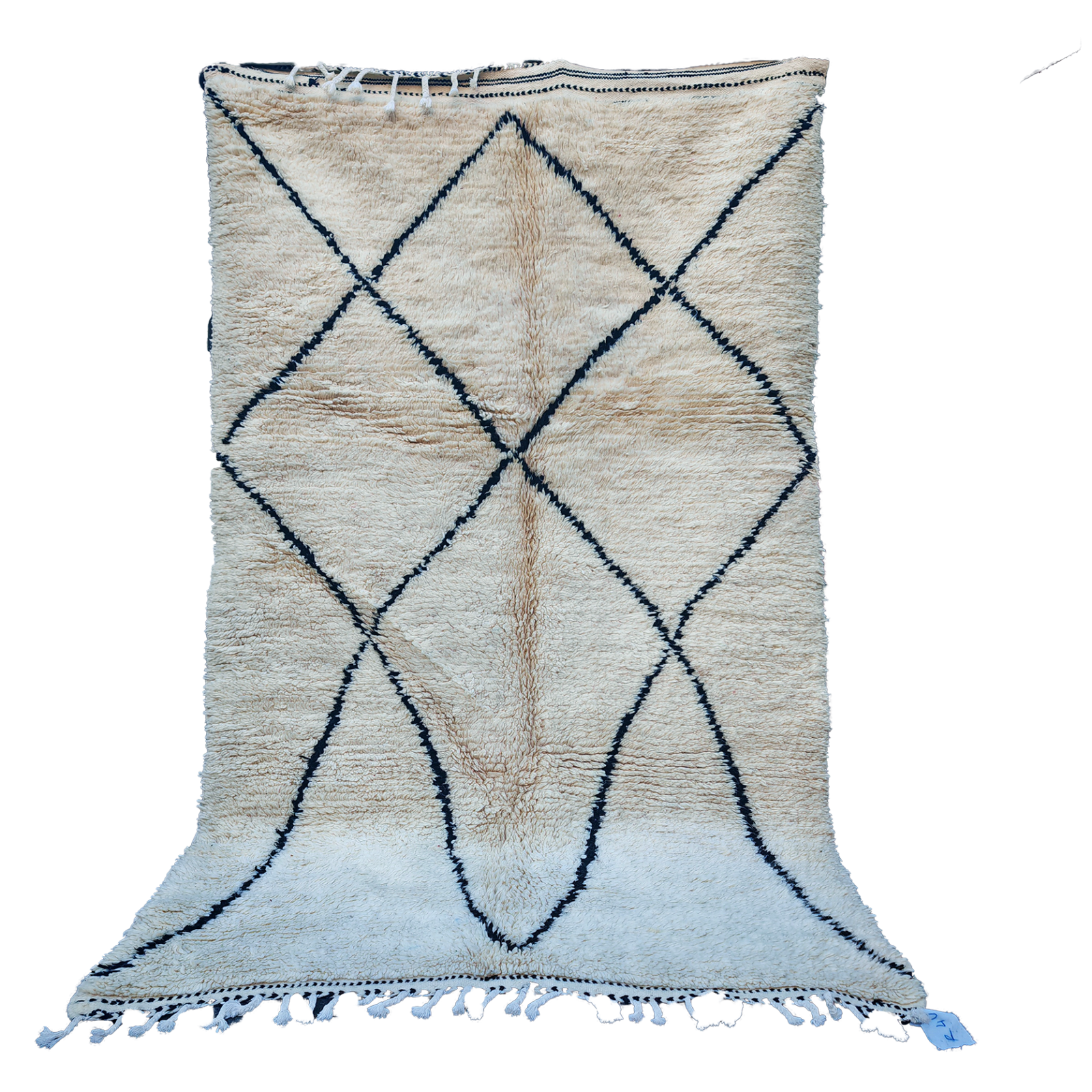 Authentic Cream  Beni Ouarain  Moroccan Rug 100%wool -7.8x4.5ft // 240x137 cm