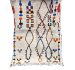 23-BSM160122- Medium size Moroccan Berber Rug. 5.2x4 ft/ Colourful Azilal Wool Rug160x122cm