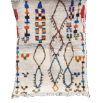 23-BSM160122- Medium size Moroccan Berber Rug. 5.2x4 ft/ Colourful Azilal Wool Rug160x122cm