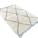 5-BM190115 Handmade Wool Beni Ouarain RugMoroccan Berber Genuine Wool. 6.2x3.7 ft