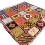 R400- Handmade Camel Hair Moroccan Square Rug. Vibrant Berber Carpet 142x147 cm - Image 2