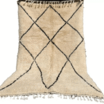 11-BL240136- Bargain Handmade Moroccan Rug 240x136 cm/ Berber wool Beni Ouarain. 7.8x4.4 ft