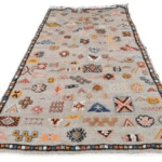 106-TML260140- Large Grey Moroccan Berber Rug. -8.6×4.5 Ft Hand Embroidery - Image 3