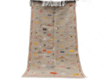 R119- Handmade Grey Moroccan Berber Rug. Camel Wool Carpet- 6.5×3.8 ft 200x118cm