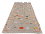 R119- Handmade Grey Moroccan Berber Rug. Camel Wool Carpet- 6.5×3.8 ft 200x118cm - Image 3