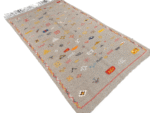 R119- Handmade Grey Moroccan Berber Rug. Camel Wool Carpet- 6.5×3.8 ft 200x118cm - Image 2