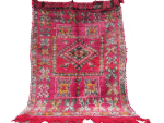 R250- Handmade Large Colourful Moroccan Berber Rug. Refurbished Rug Camel Wool Carpet-210x150cm