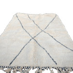 RB315- Cream Beni Ouarain Authentic Moroccan Rug 100%wool   6.5x5.2ft  //  200x160 cm - Image 2