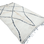 Authentic Cream  Beni Ouarain  Moroccan Rug 100%wool -7.8x4.5ft // 240x137 cm - Image 3