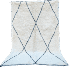 RB317- Cream Authentic Beni Ouarain  Moroccan Rug 100%wool  8.5x5.2ft  260x170 cm